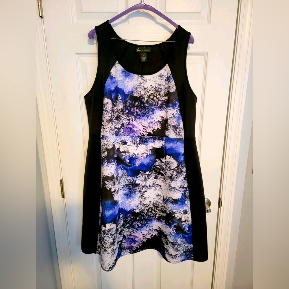 Lane Bryant Black Abstract Print Sleeveless Sheath Dress. Size 20
